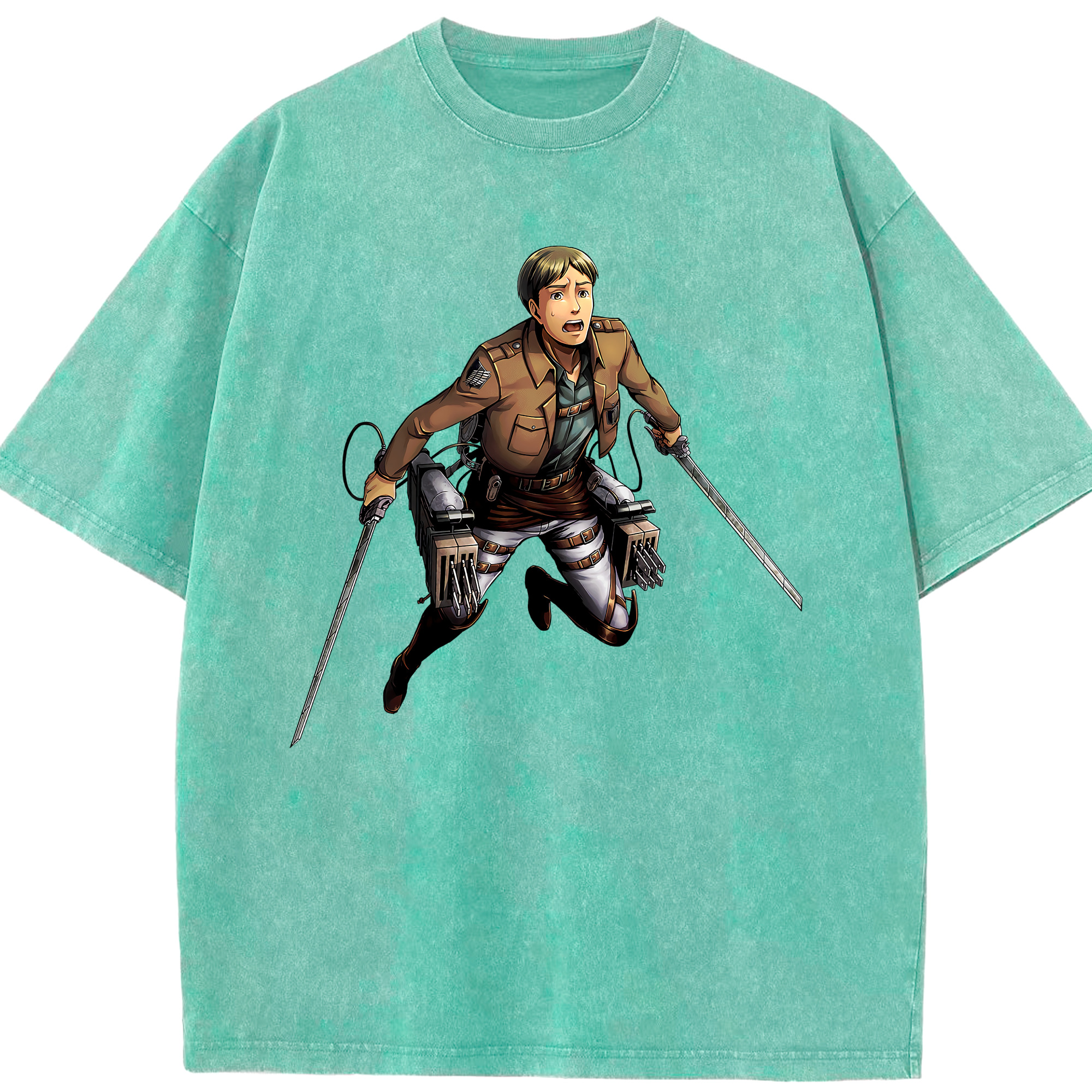 （画像用） 進撃の巨人 Attack on Titan 綿100% ヴィンテージ風 半袖Tシャツ（フロントプリント）